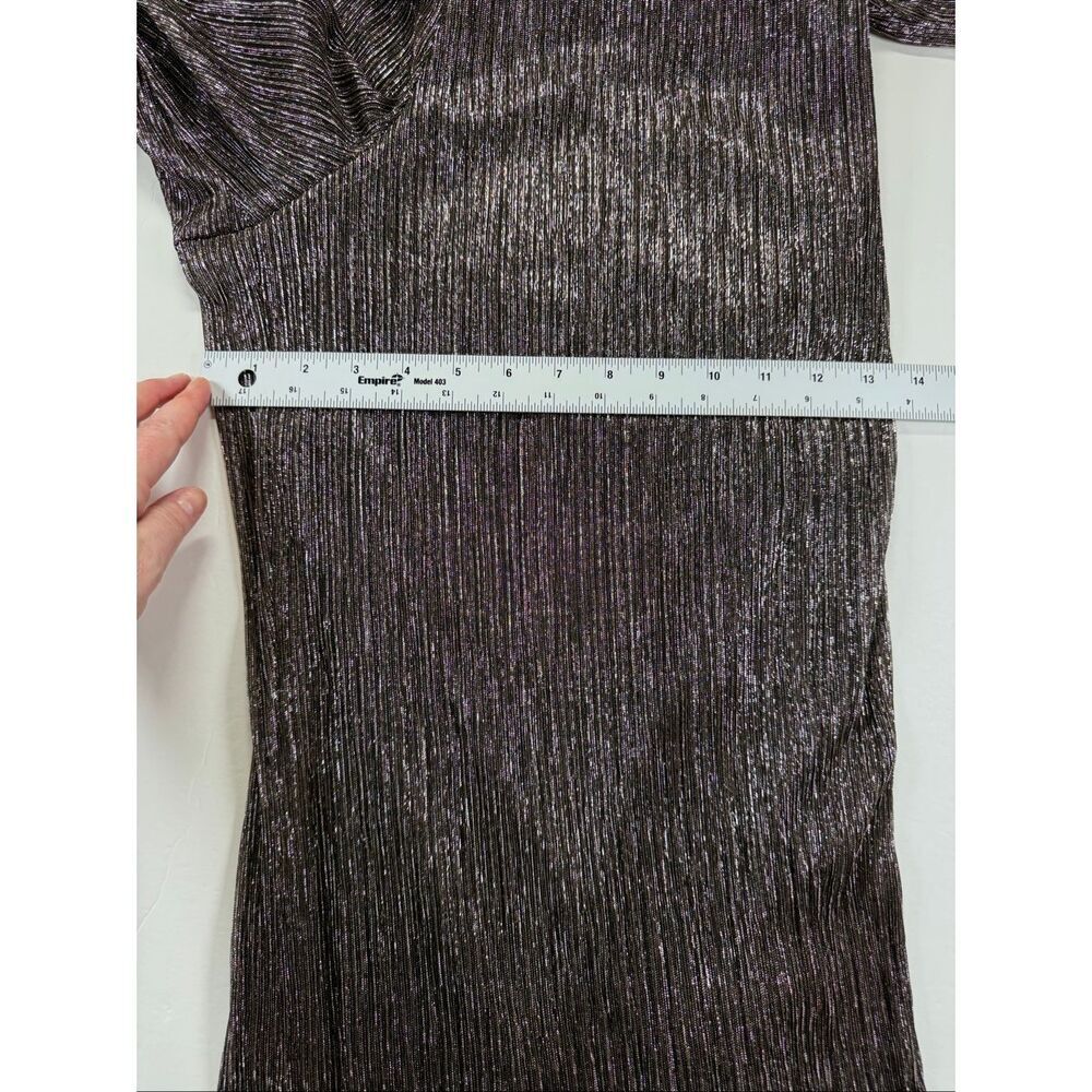 1.STATE Womens Metallic One Shoulder Jumpsuit Wide Leg Bronze Evening Size Large - Picture 10 of 13